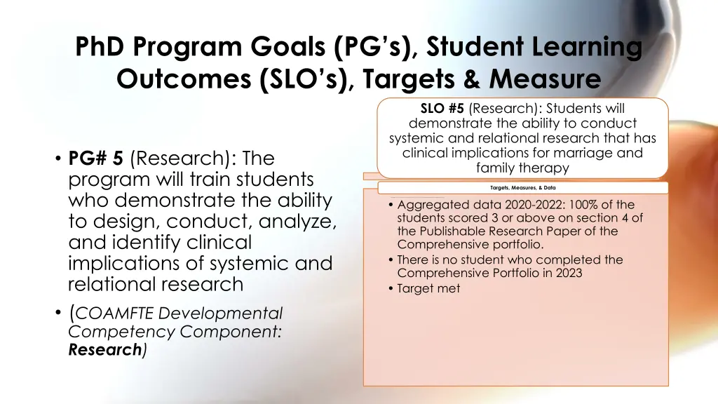 phd program goals pg s student learning outcomes 1