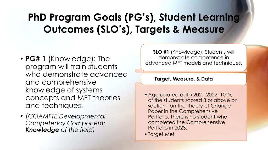 phd program goals pg s student learning outcomes