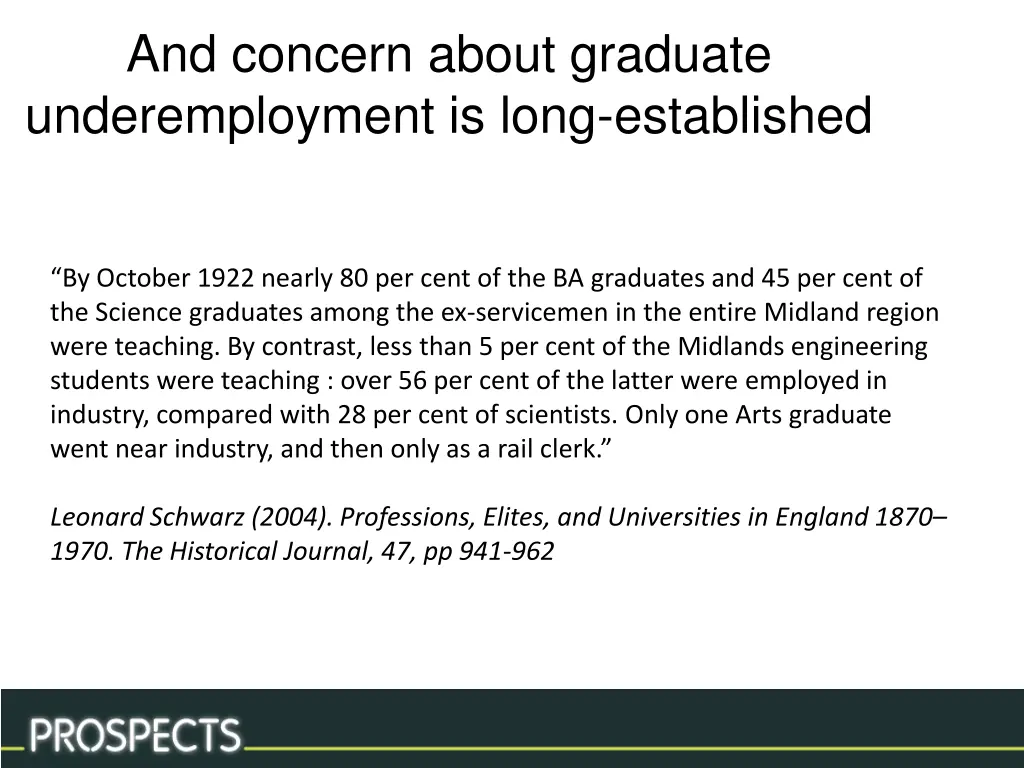and concern about graduate underemployment