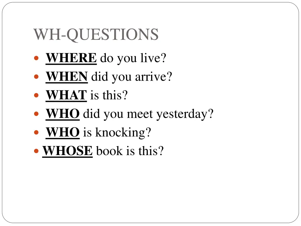 wh questions