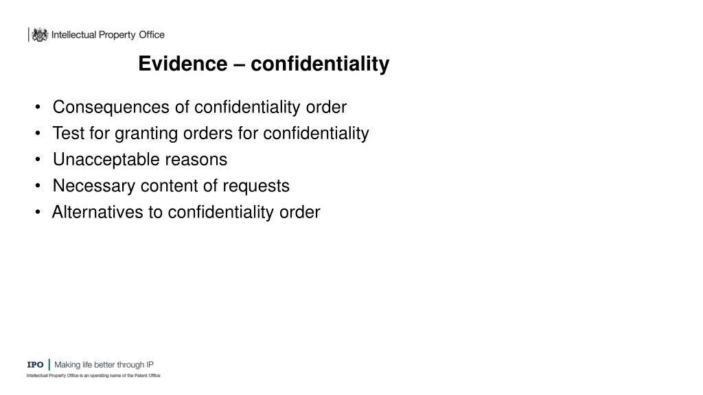 evidence confidentiality