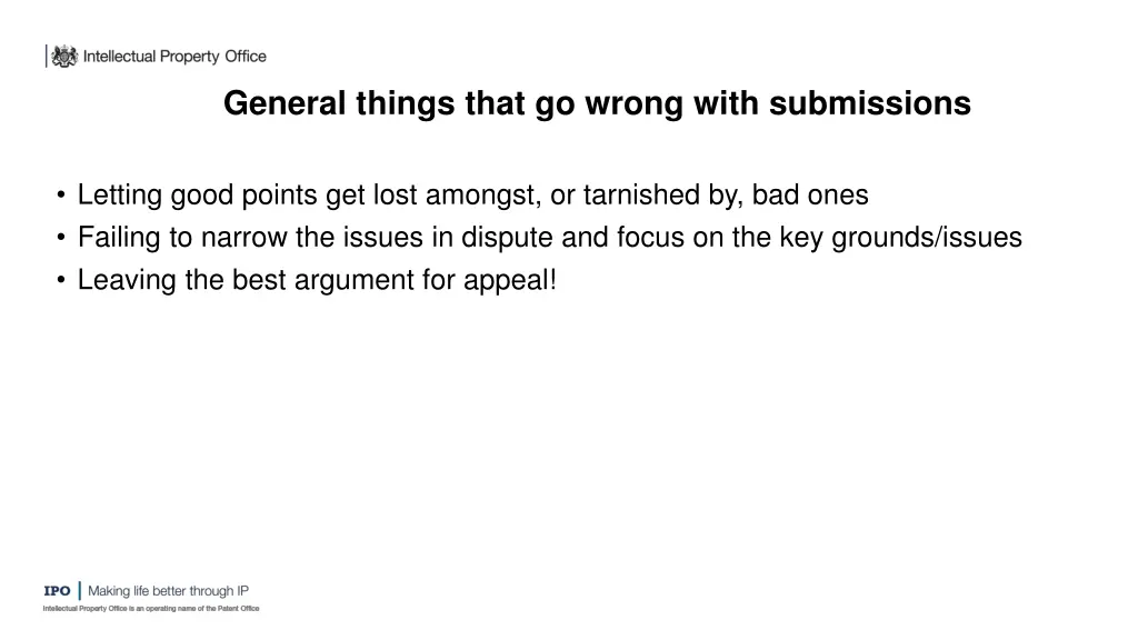 general things that go wrong with submissions