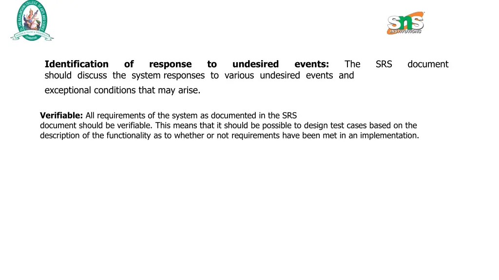 identification should discuss the system