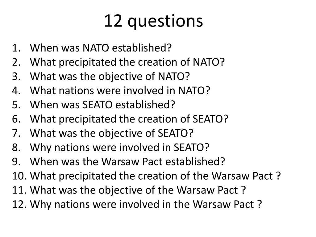 12 questions