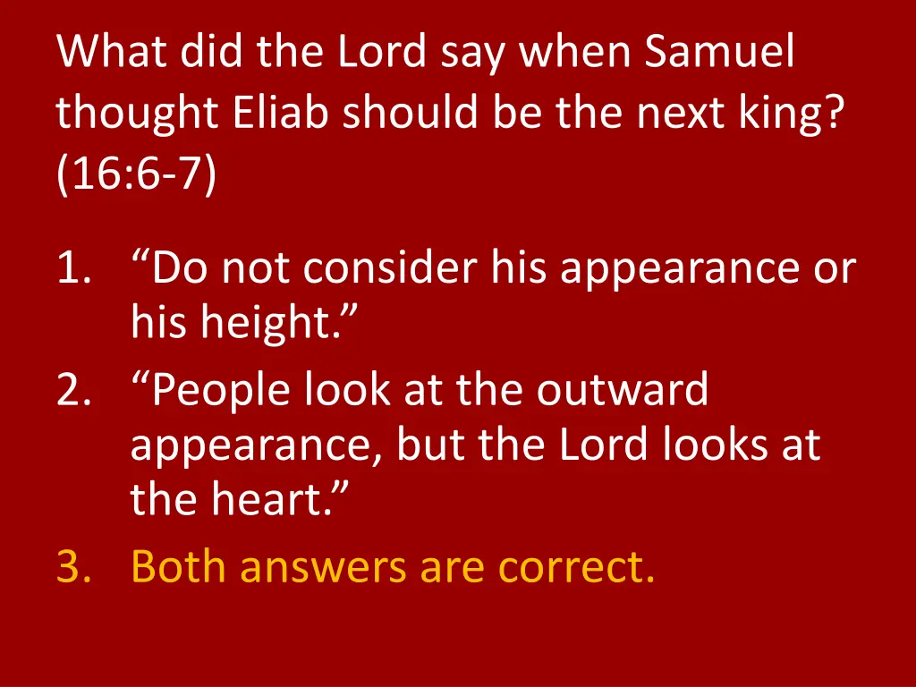 what did the lord say when samuel thought eliab 1