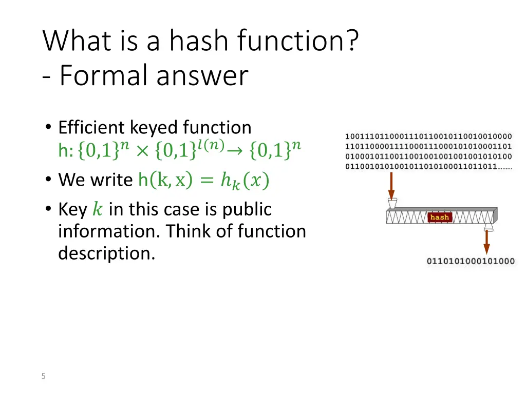what is a hash function formal answer
