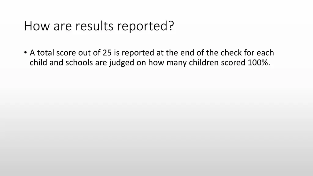how are results reported