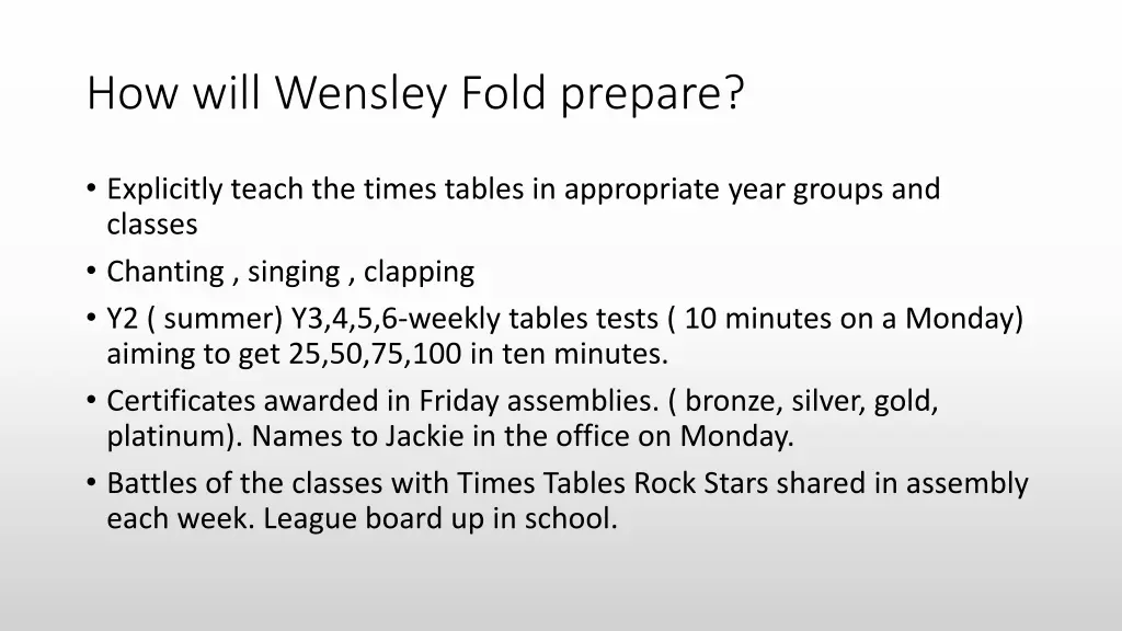 how will wensley fold prepare