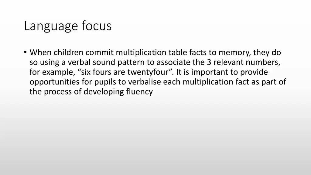 language focus