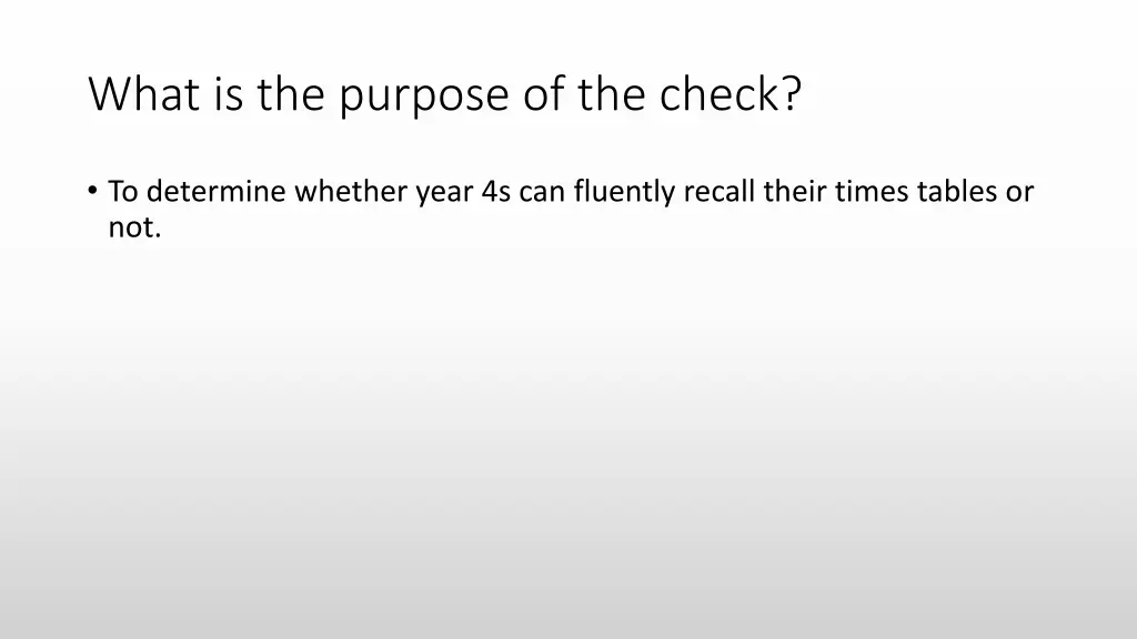 what is the purpose of the check
