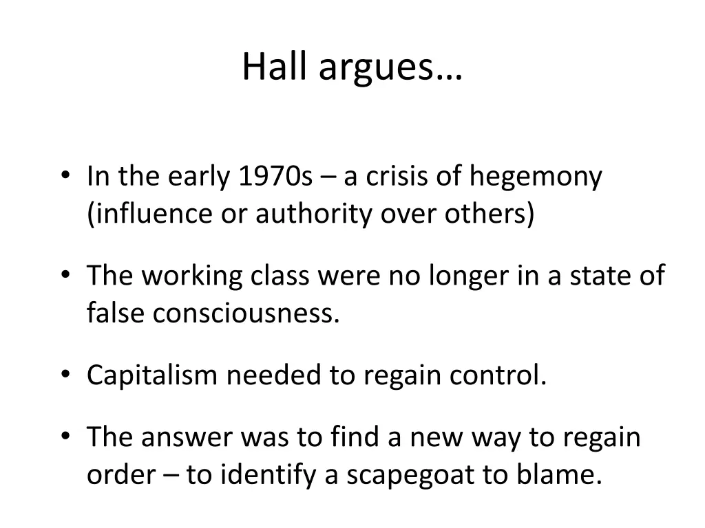 hall argues
