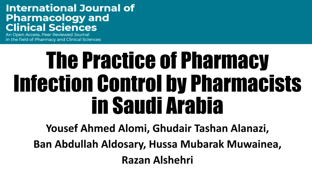 the practice of pharmacy infection control