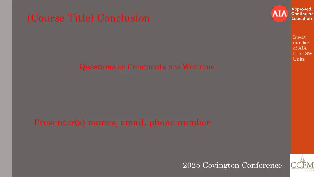 course title conclusion
