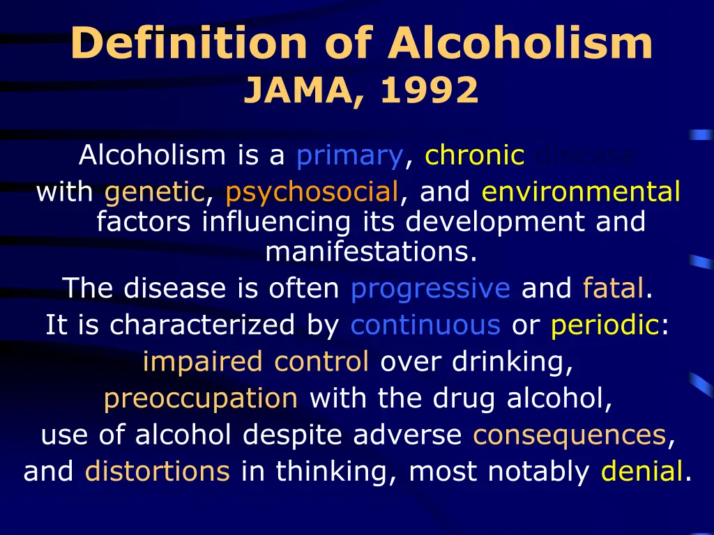 definition of alcoholism jama 1992