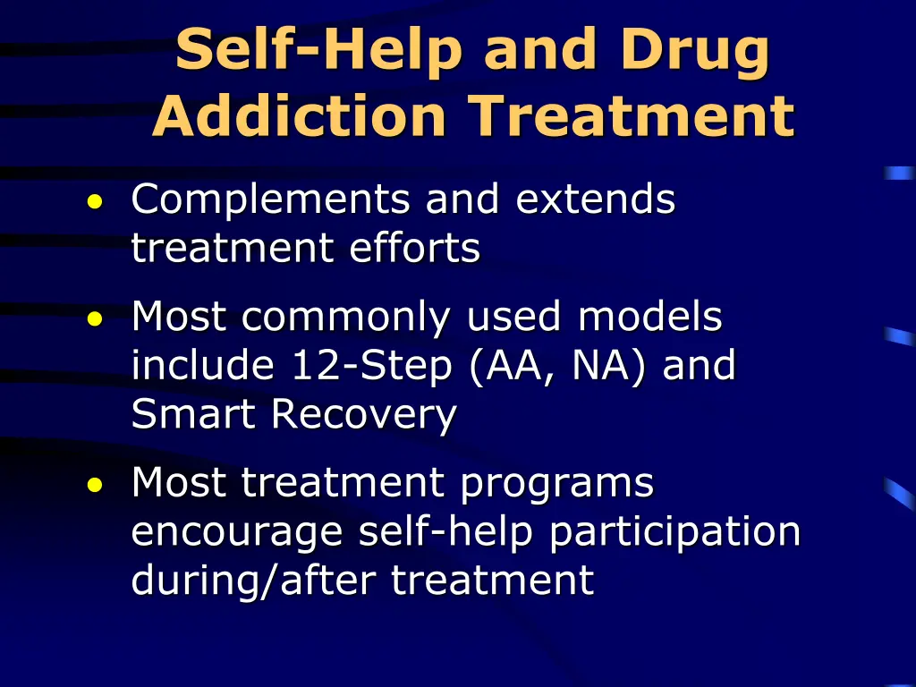self help and drug addiction treatment