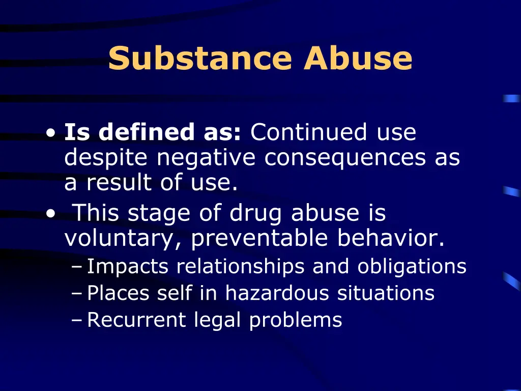 substance abuse