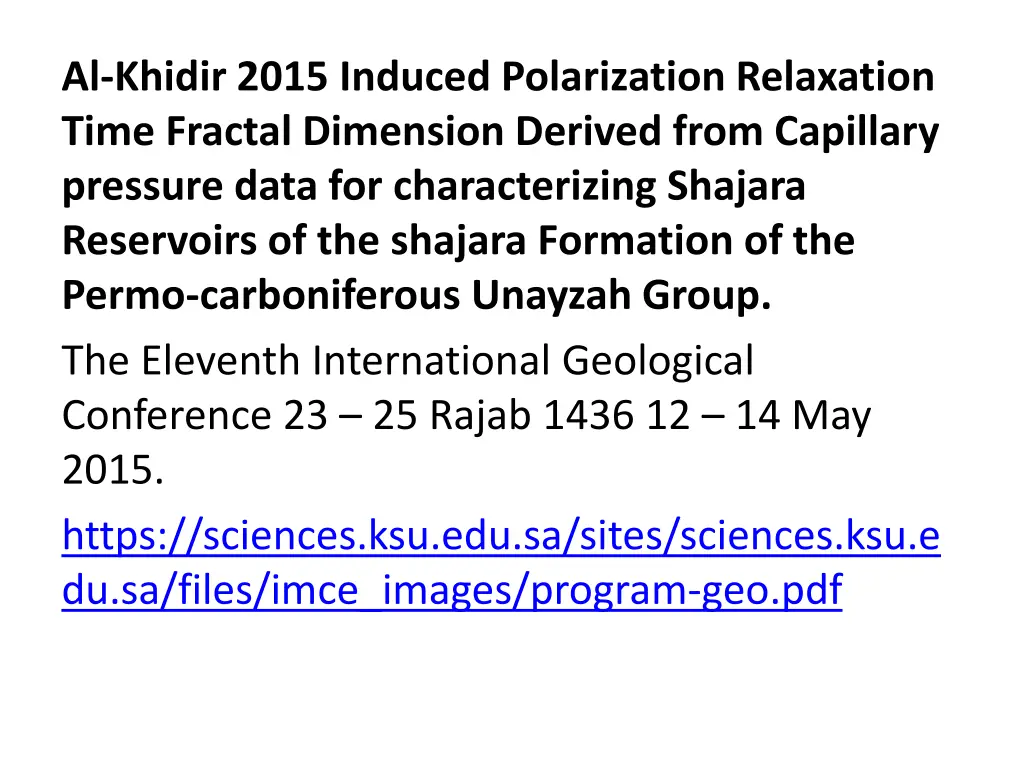 al khidir 2015 induced polarization relaxation