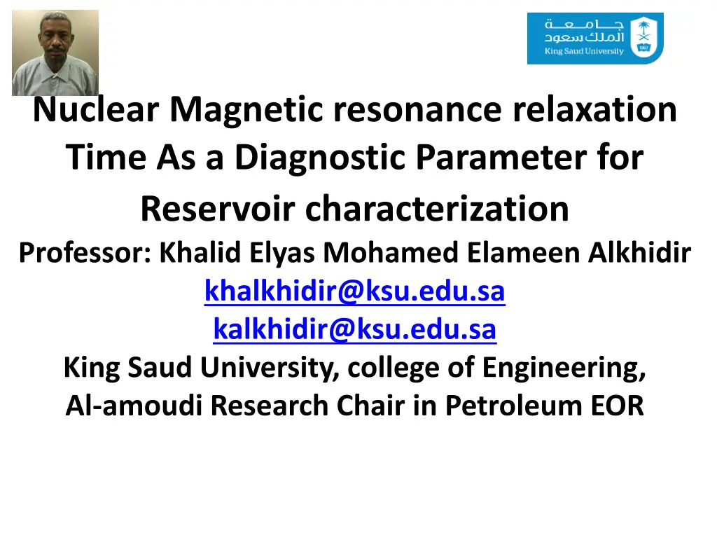 nuclear magnetic resonance relaxation time