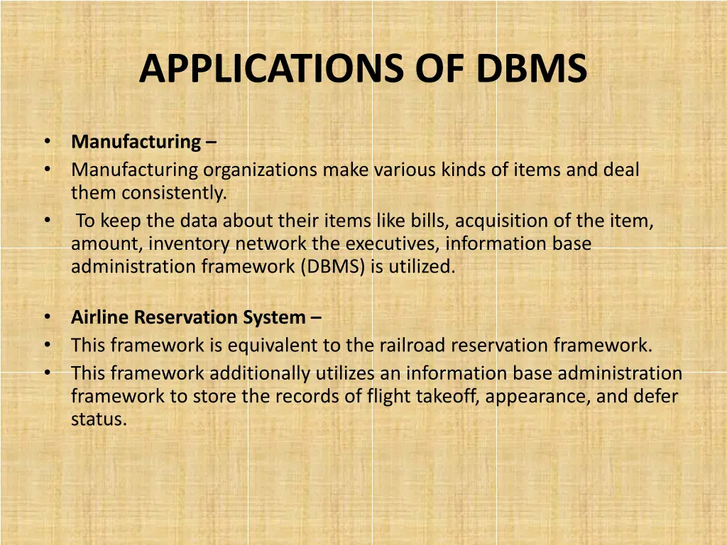 applications of dbms 4