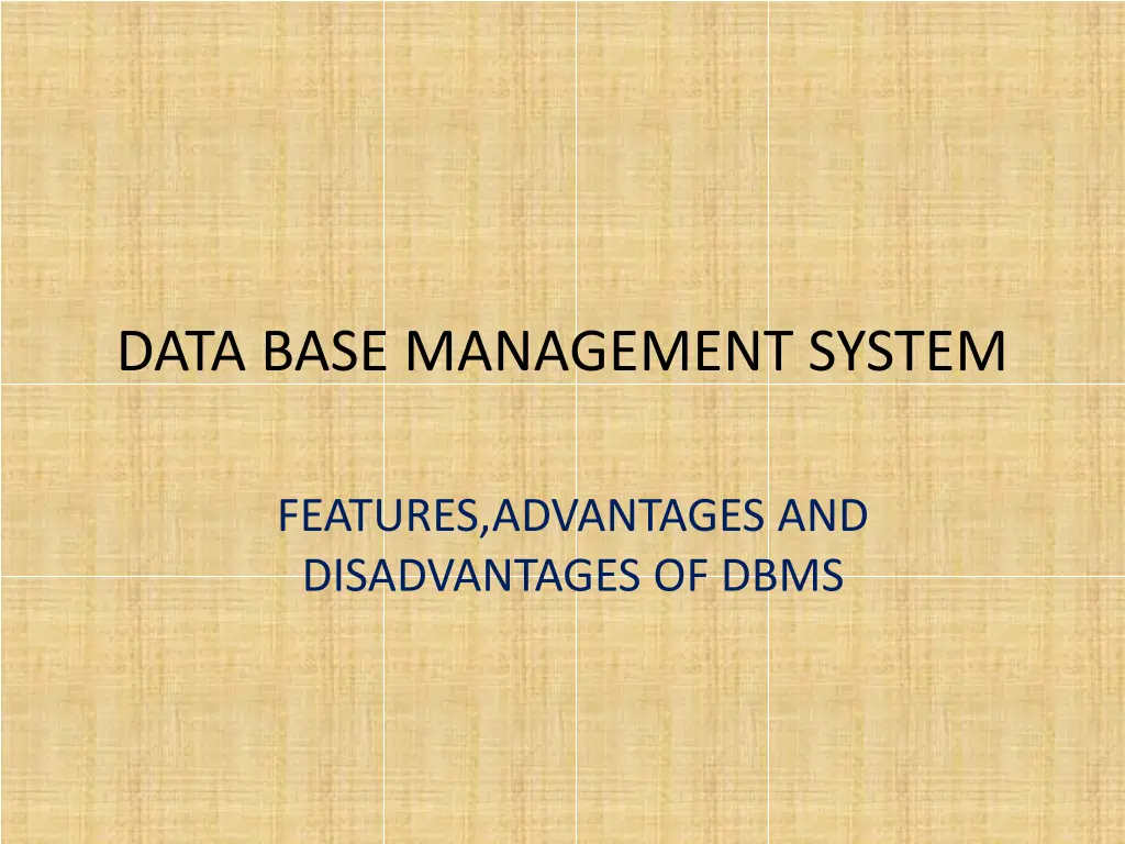 data base management system