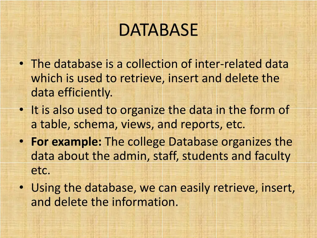 database