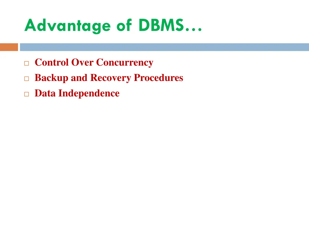 advantage of dbms 1
