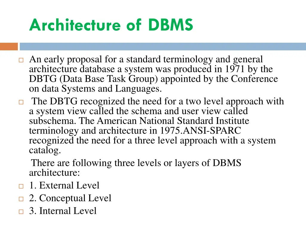 architecture of dbms