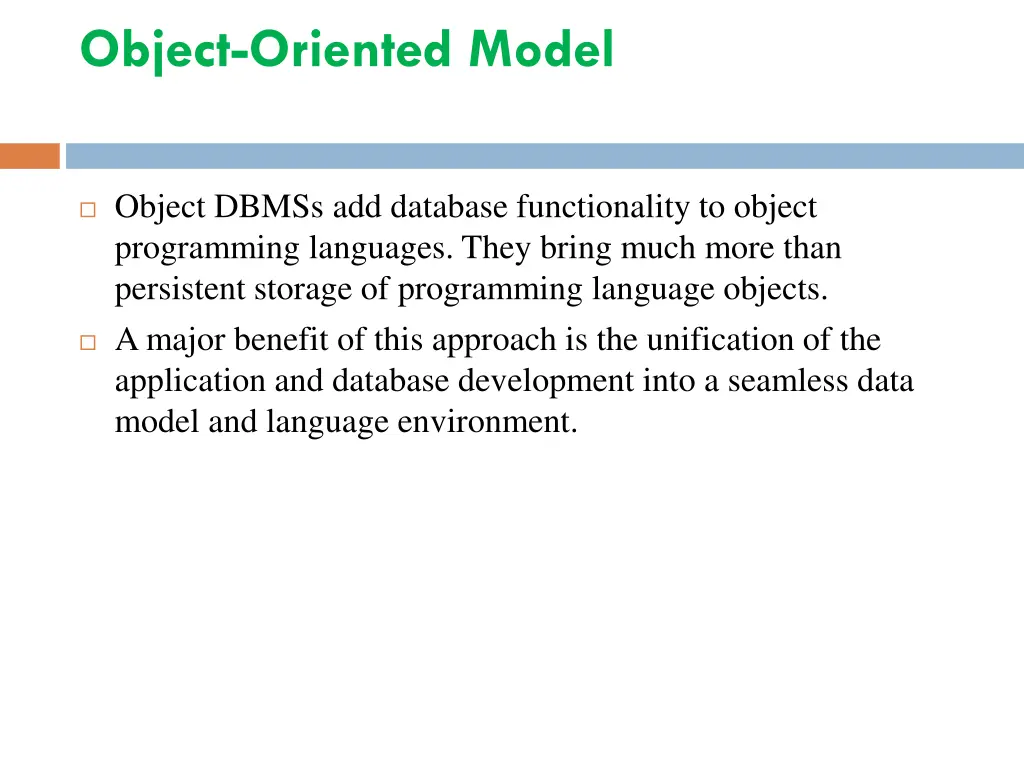 object oriented model