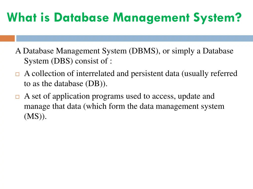 what is database management system