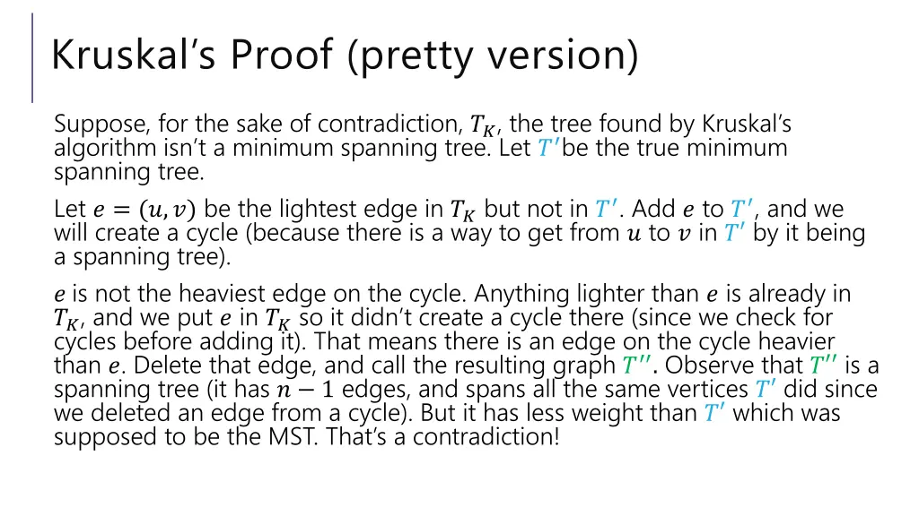 kruskal s proof pretty version