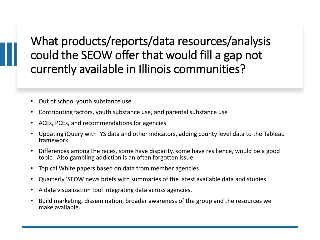 what products reports data resources analysis