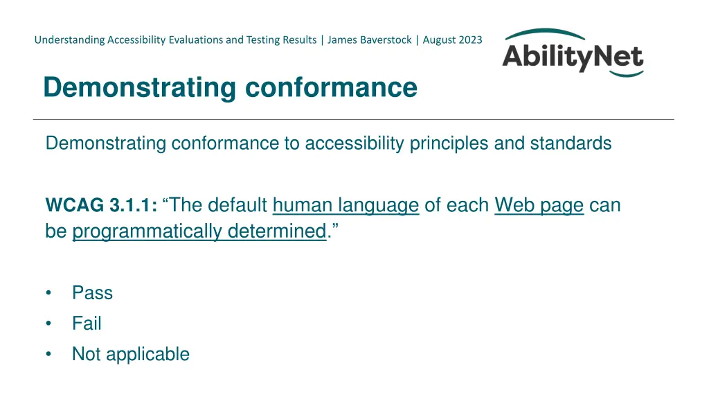 understanding accessibility evaluations 22