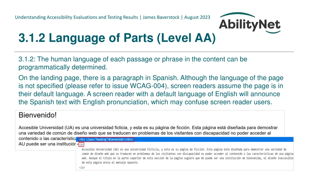 understanding accessibility evaluations 25