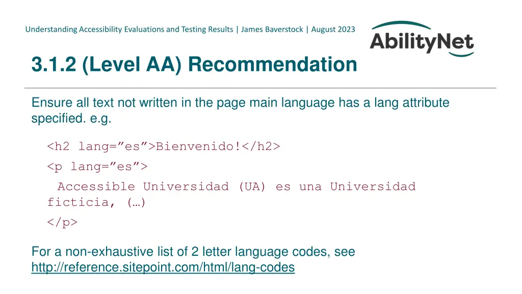 understanding accessibility evaluations 26