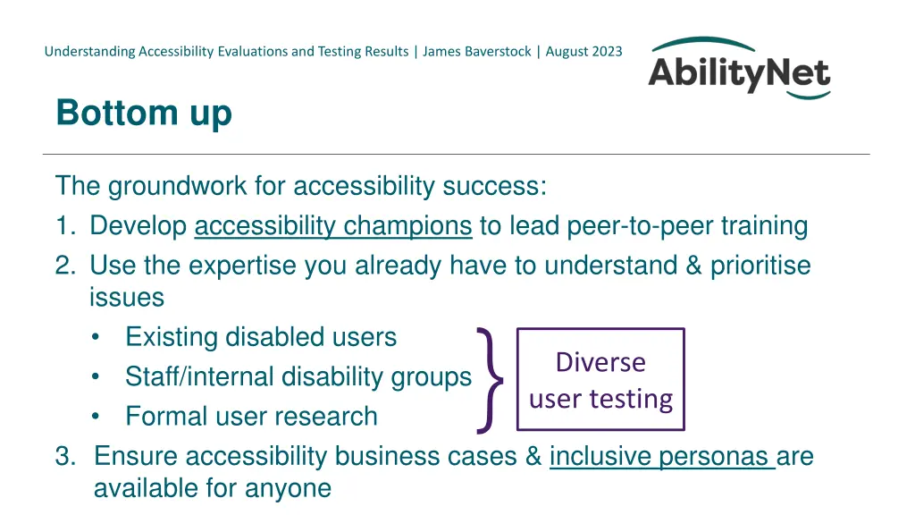 understanding accessibility evaluations 32