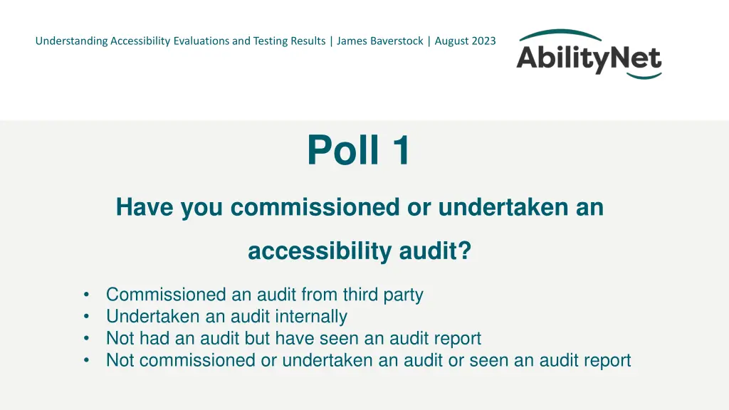 understanding accessibility evaluations 5