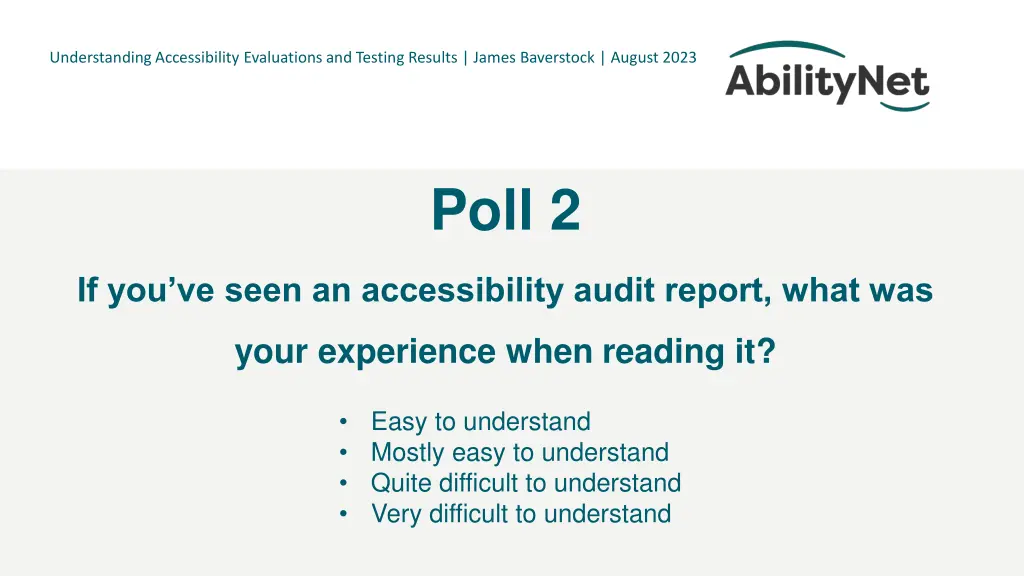understanding accessibility evaluations 6