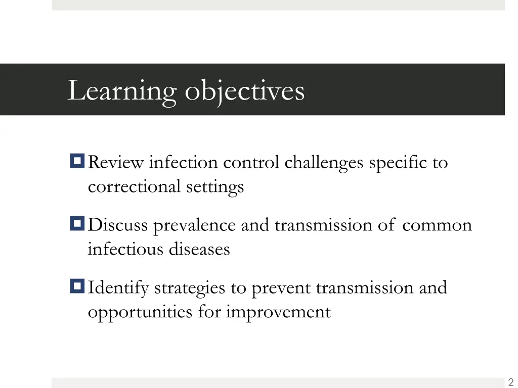 learning objectives