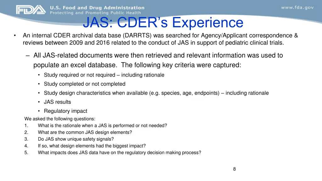 jas cder s experience