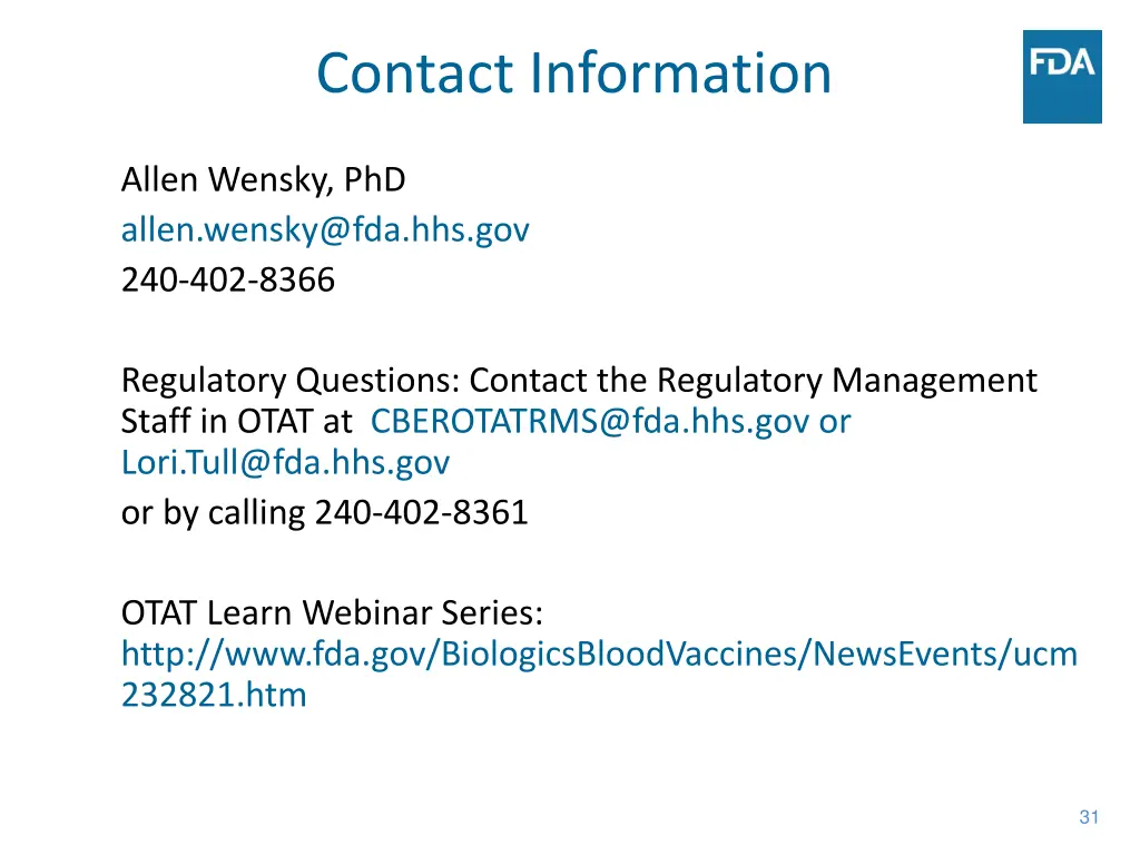 contact information