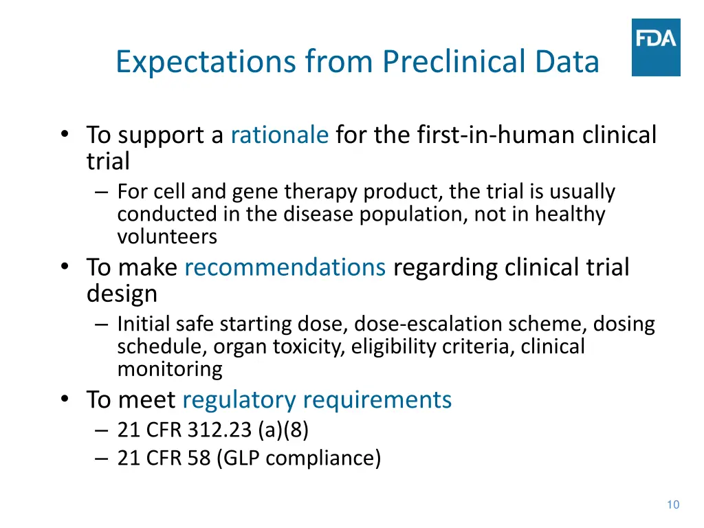 expectations from preclinical data