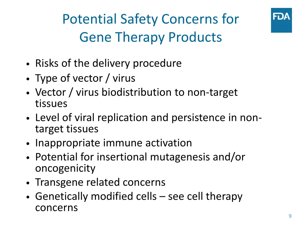 potential safety concerns for gene therapy