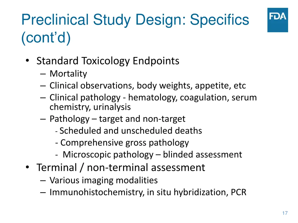 preclinical study design specifics cont d 1