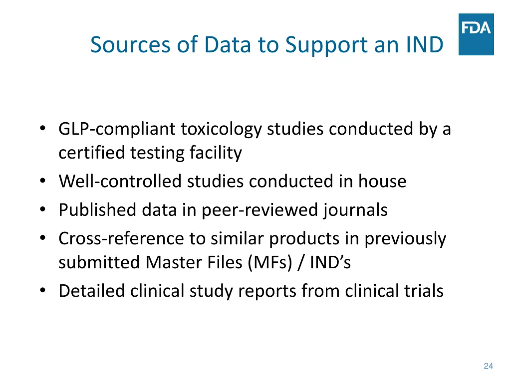 sources of data to support an ind