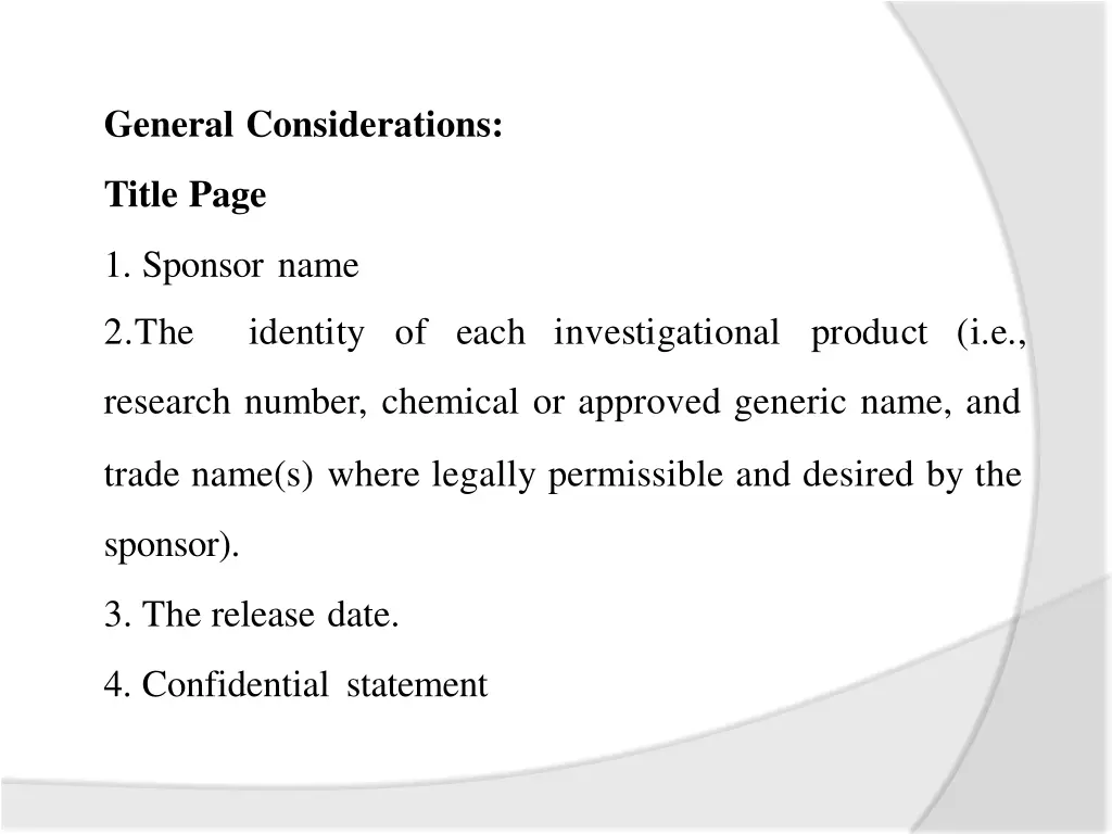 general considerations