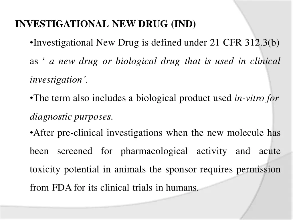 investigational new drug ind
