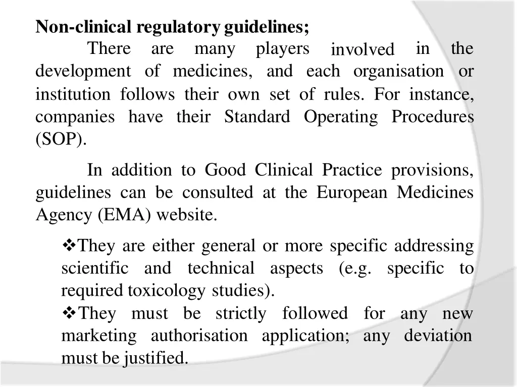 non clinical regulatoryguidelines there