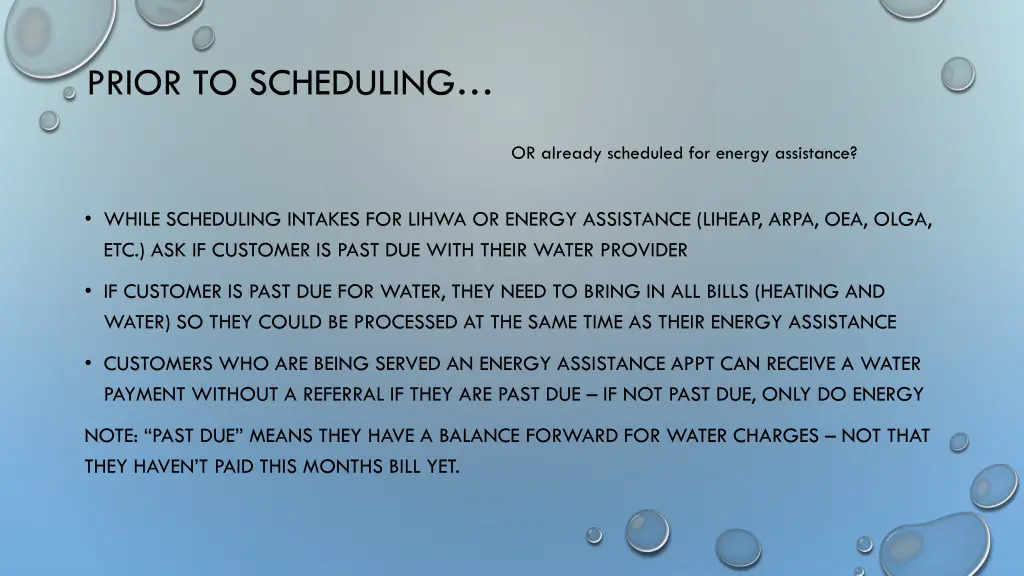 prior to scheduling 1