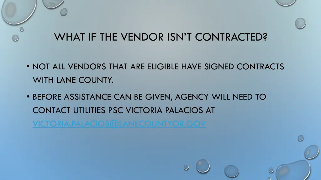 what if the vendor isn t contracted