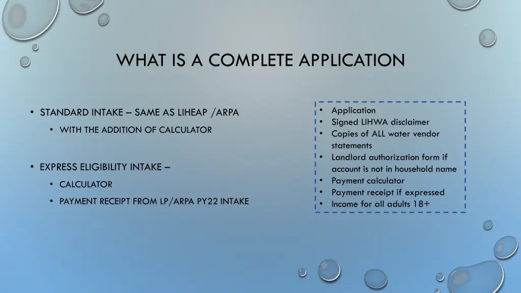 what is a complete application